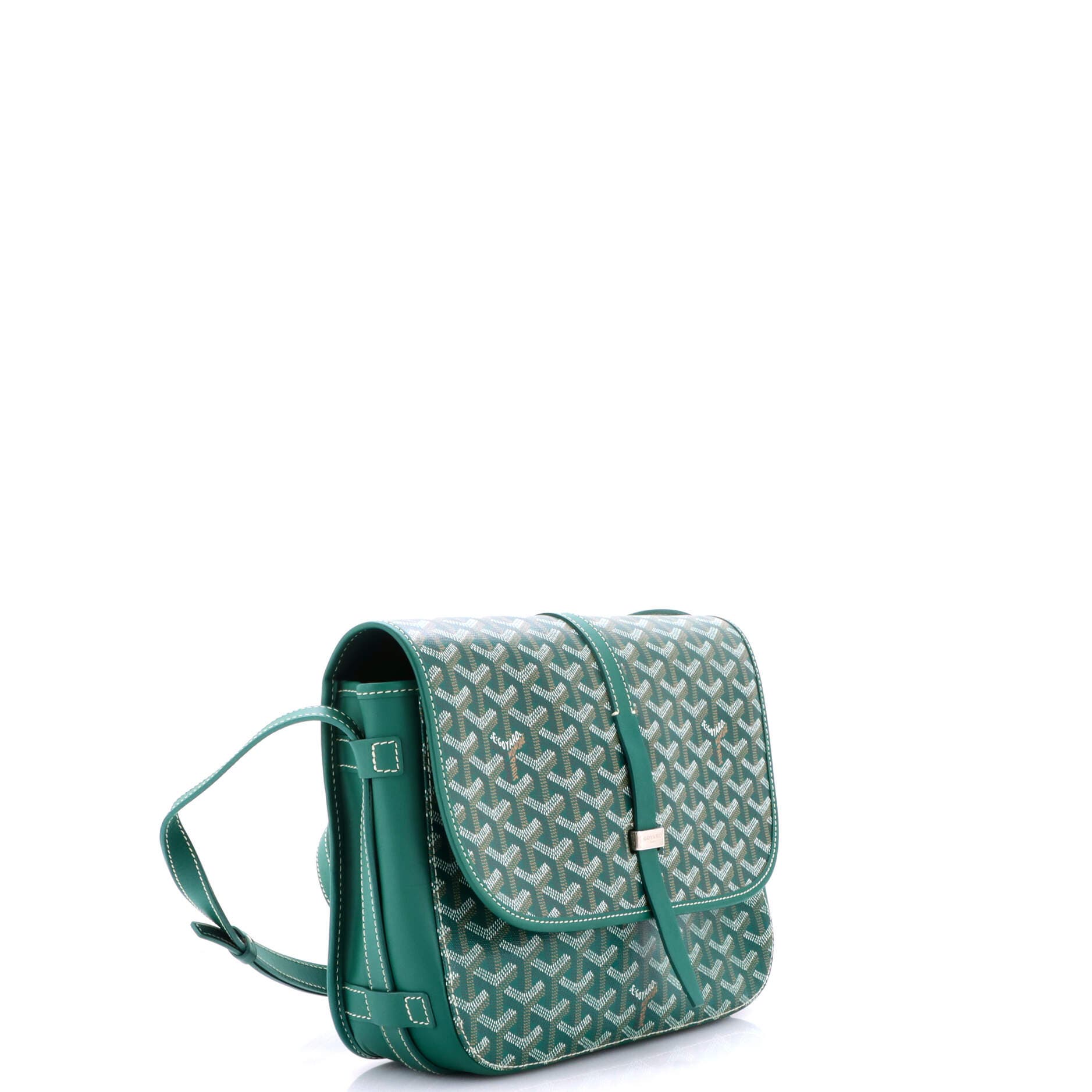 Pre-Owned Goyard Belvedere II Messenger Bag Coated Canvas MM, Alternate, color, Green