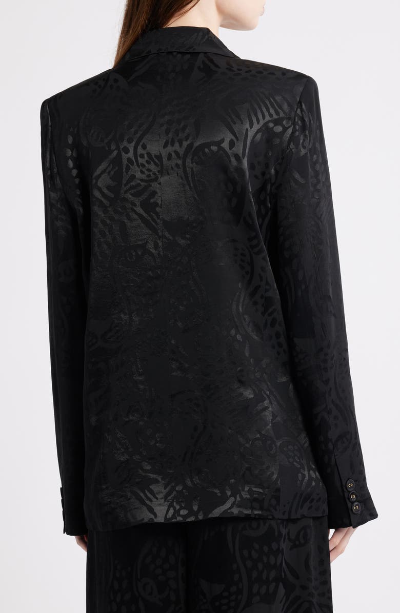 FARM Rio Leopard Jacquard Blazer, Alternate, color, Black