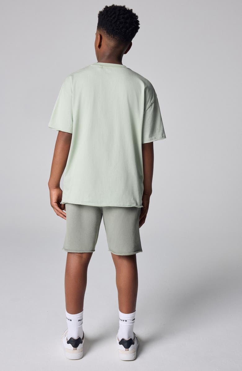 smALLSAINTS by ALLSAINTS Kids' Biggie Oversized Cotton Graphic T-Shirt & Shorts Set, Alternate, color, Green