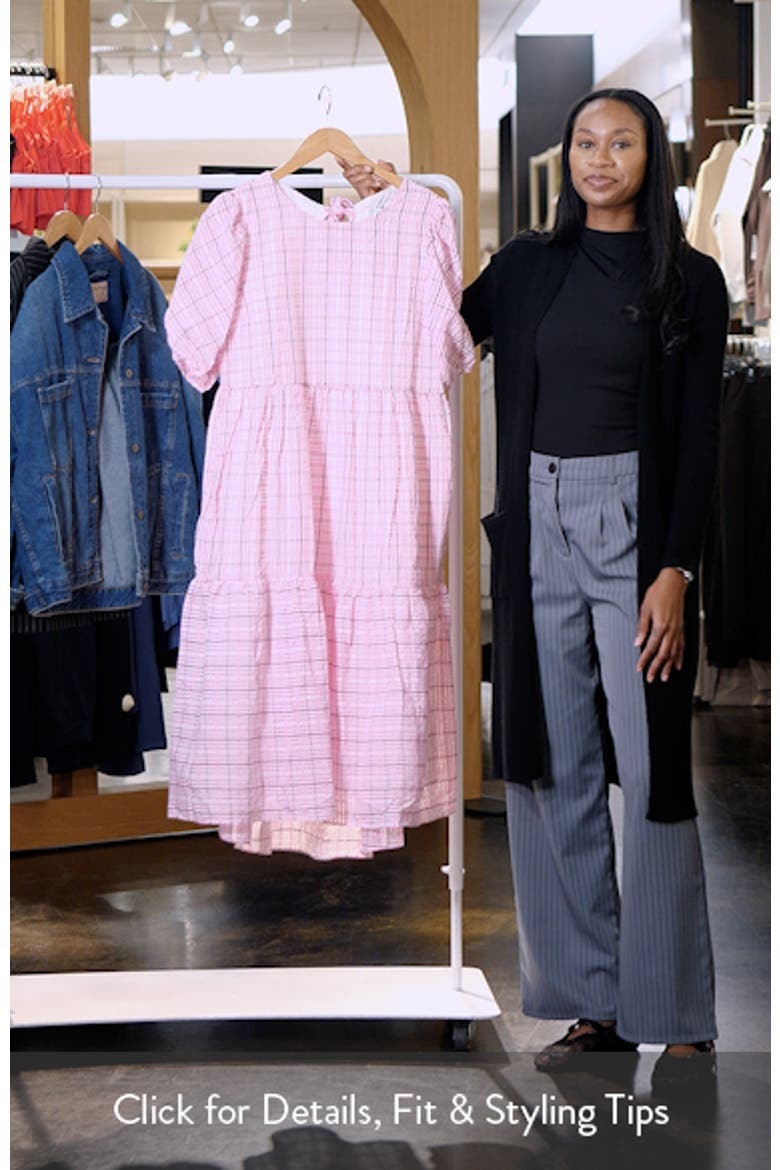 Plaid Tiered Ruffle Cotton Blend Dress video