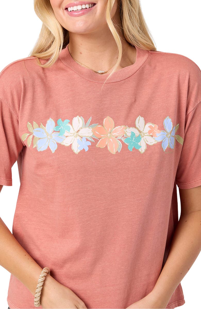 O'Neill Band of Flowers Graphic T-Shirt, Alternate, color, Canyon Rose