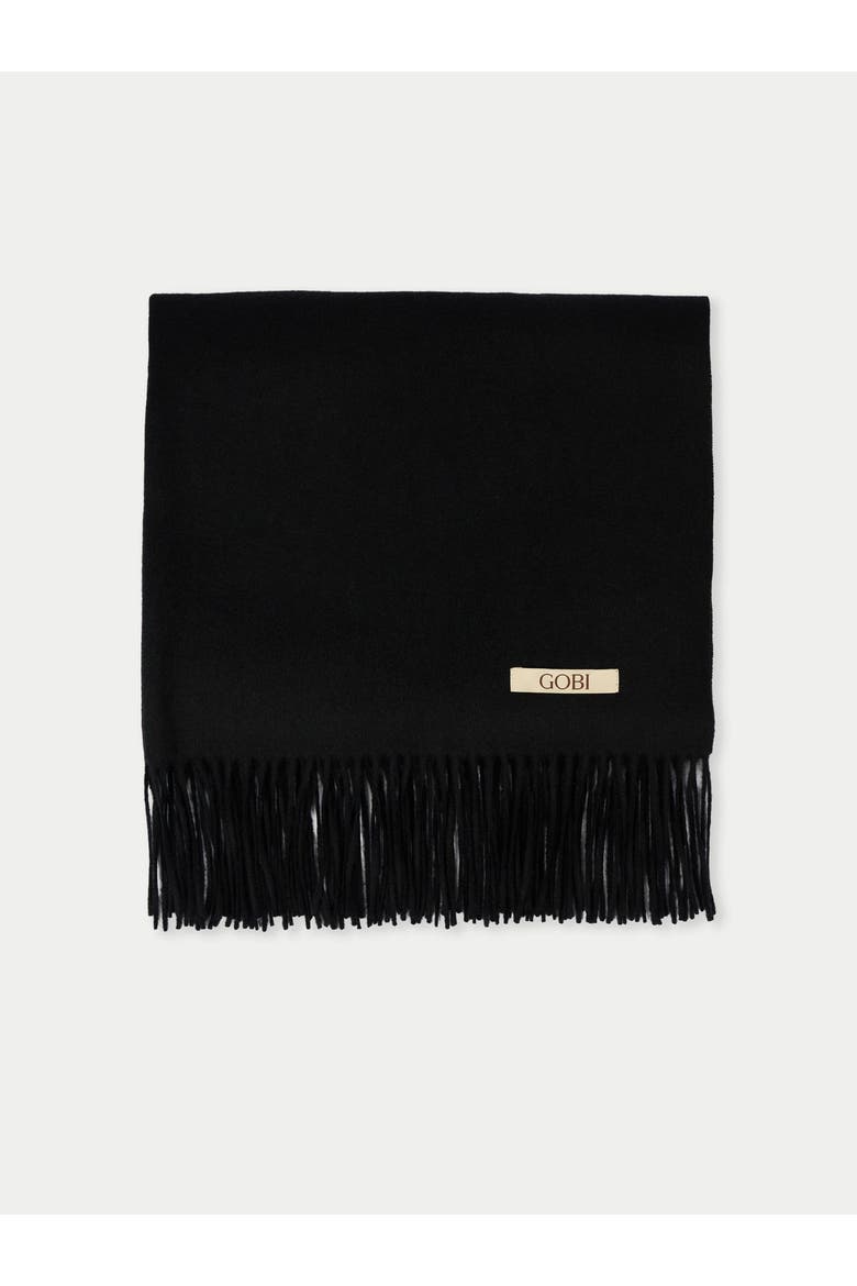 Wide Fringe Scarf, Main, color, black