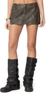 EDIKTED Bar Washed Faux Leather Miniskirt