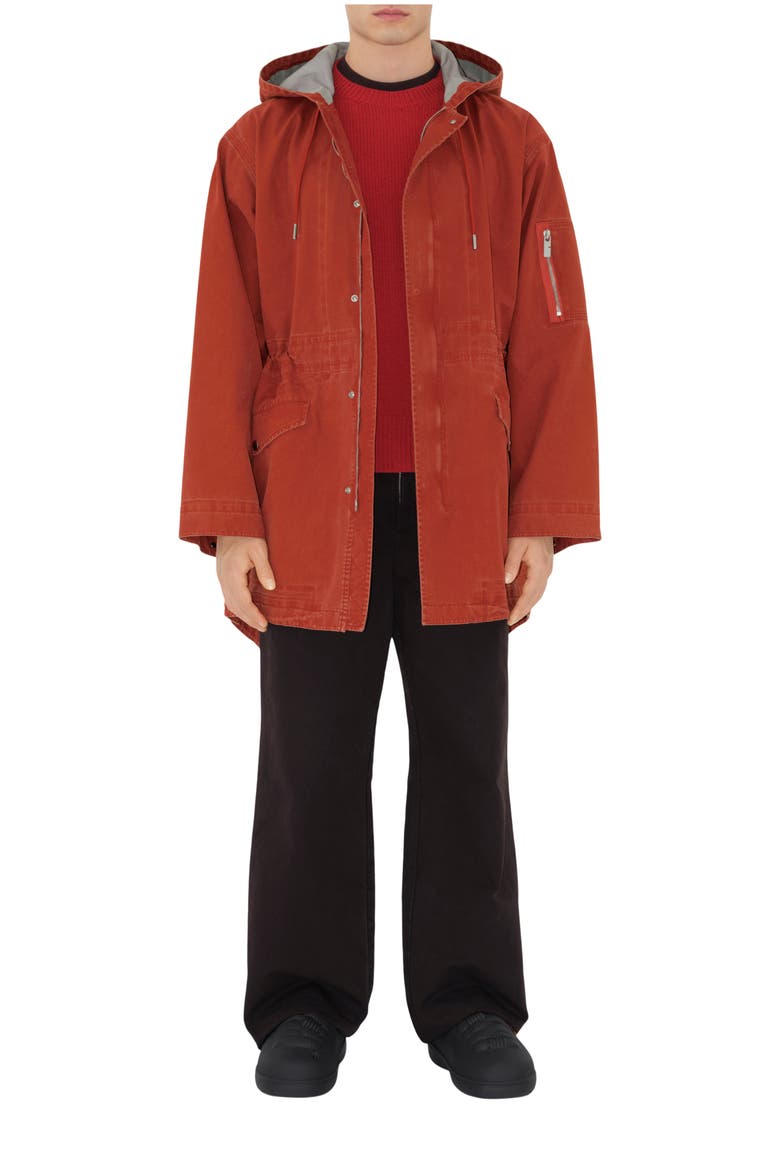 Bonded Cotton Parka, Main, color, Rust