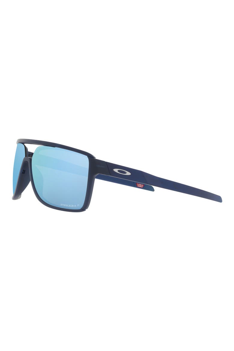 Castel 63mm Prizm™ Polarized Oversize Rectangular Sunglasses, Alternate, color, TRANS BLUE