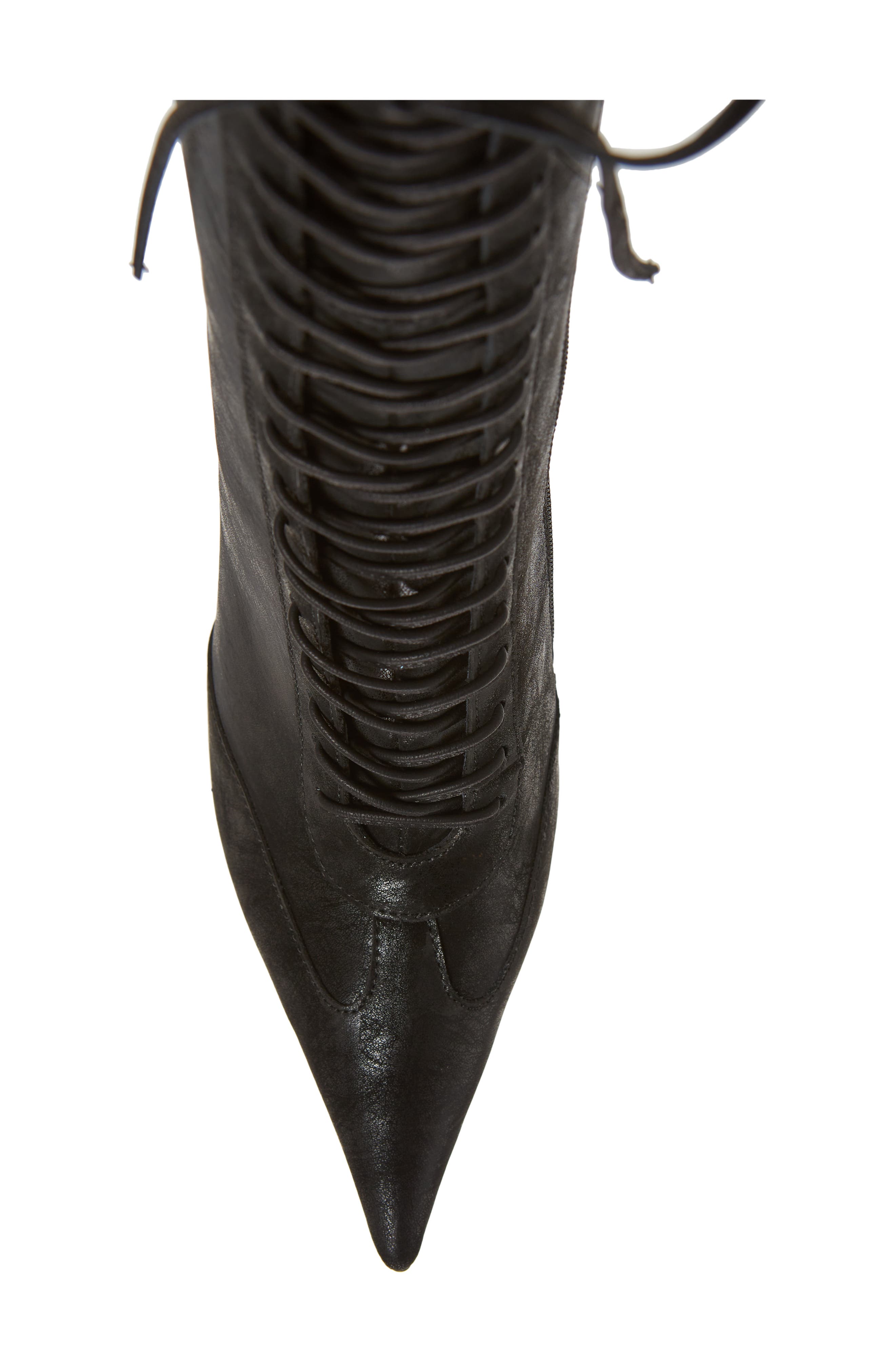 Bringiton Lace-Up Stiletto Bootie, Alternate, color, BLACK