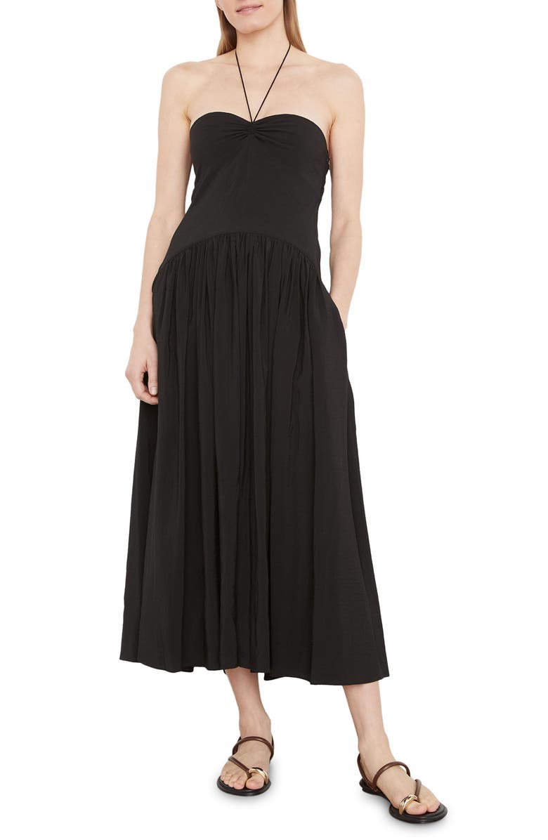 Vince Halter Neck Dress, Main, color, Black