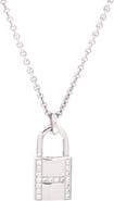 Pre-Owned Hermes Amulettes Cadenas Pendant Necklace 18K White Gold with Diamonds