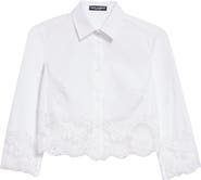 Dolce&Gabbana Button Up Floral Lace Crop Button-Up Shirt