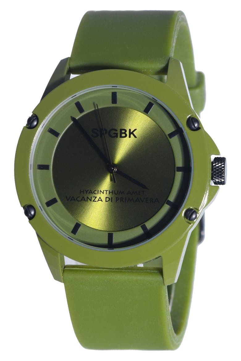 Honeycutt Silicone Band Watch, 44mm, Main, color, OLIVE