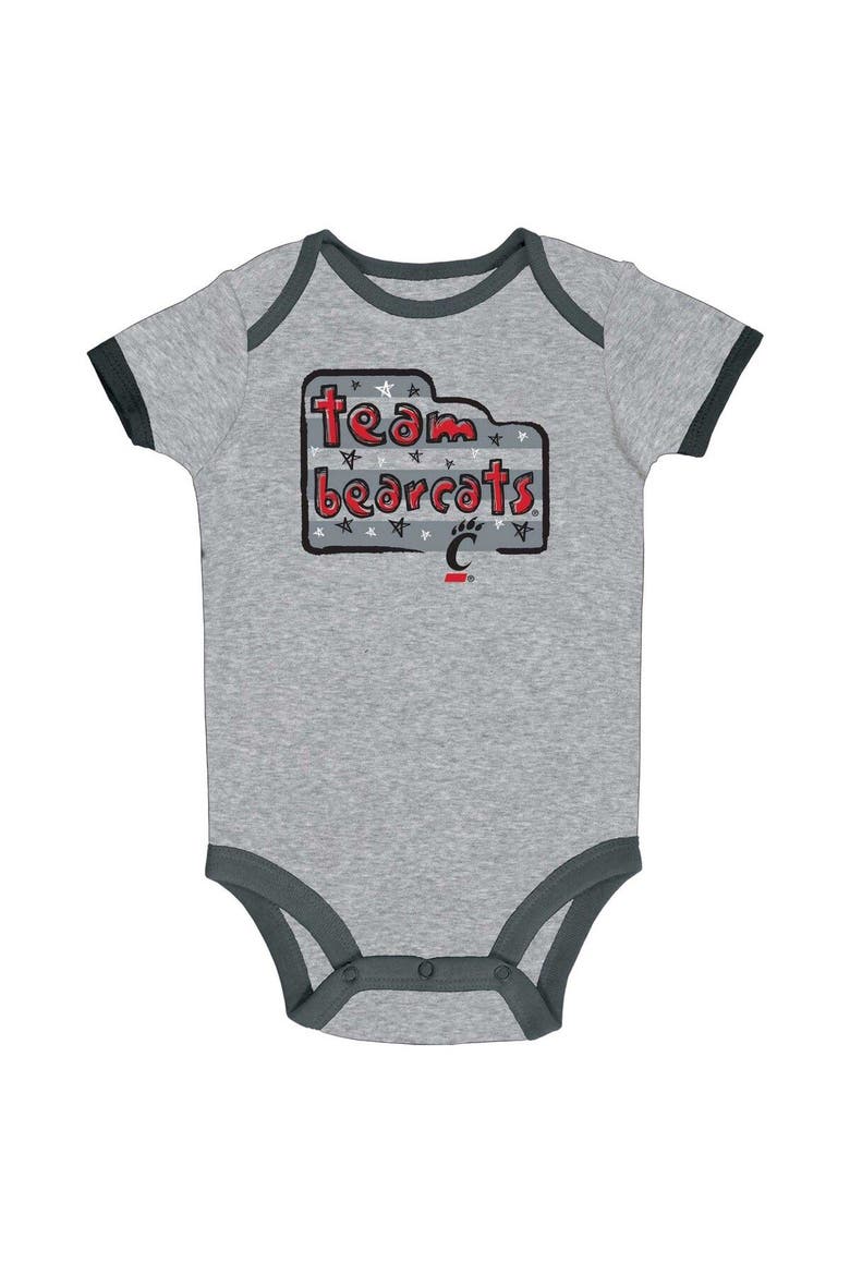 Infant Champion Black/Gray/White Cincinnati Bearcats 3-Pack Bodysuit Set, Alternate, color, Black