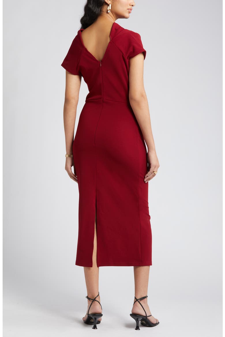 Marilyn Ruched Knit Dress, Alternate, color, BURGUNDY