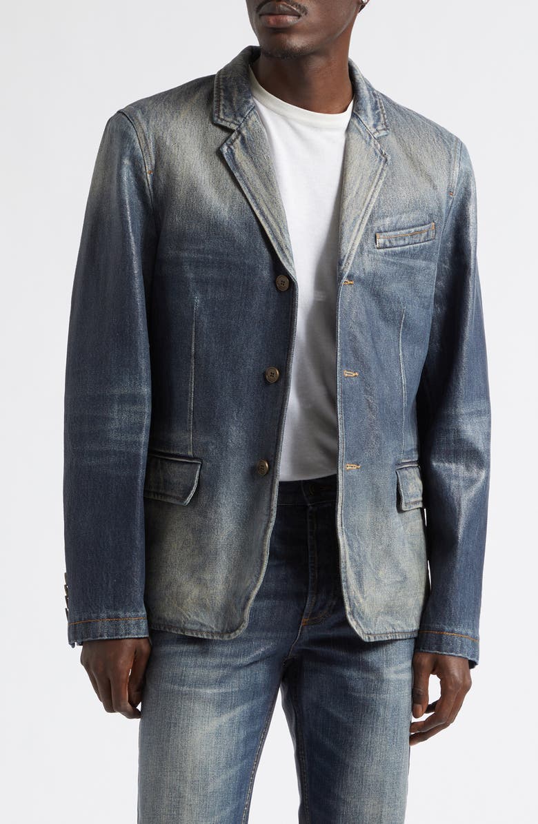 Burberry Ricky Denim Sport Coat, Main, color, Mid Blue