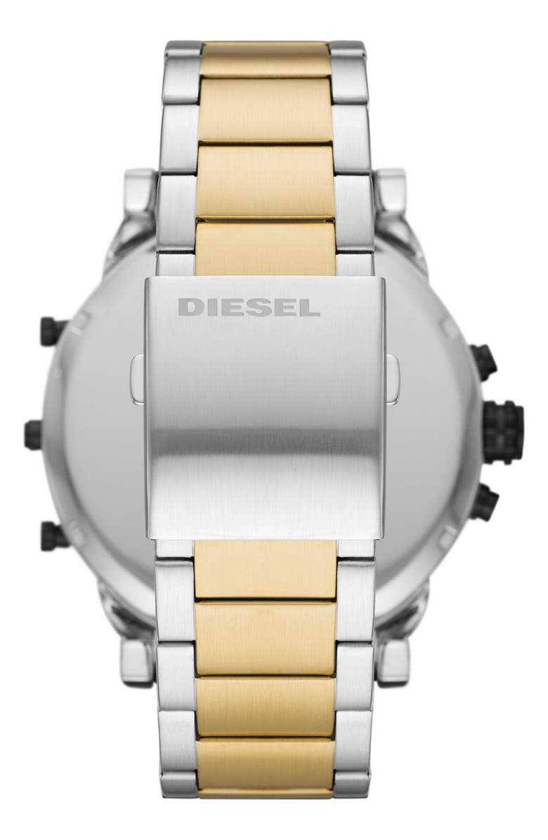 DIESEL<sup>®</sup> Mr. Daddy 2.0 Chronograph Two-Tone Bracelet Watch, 57mm, Alternate, color, Gold/Silver/Black