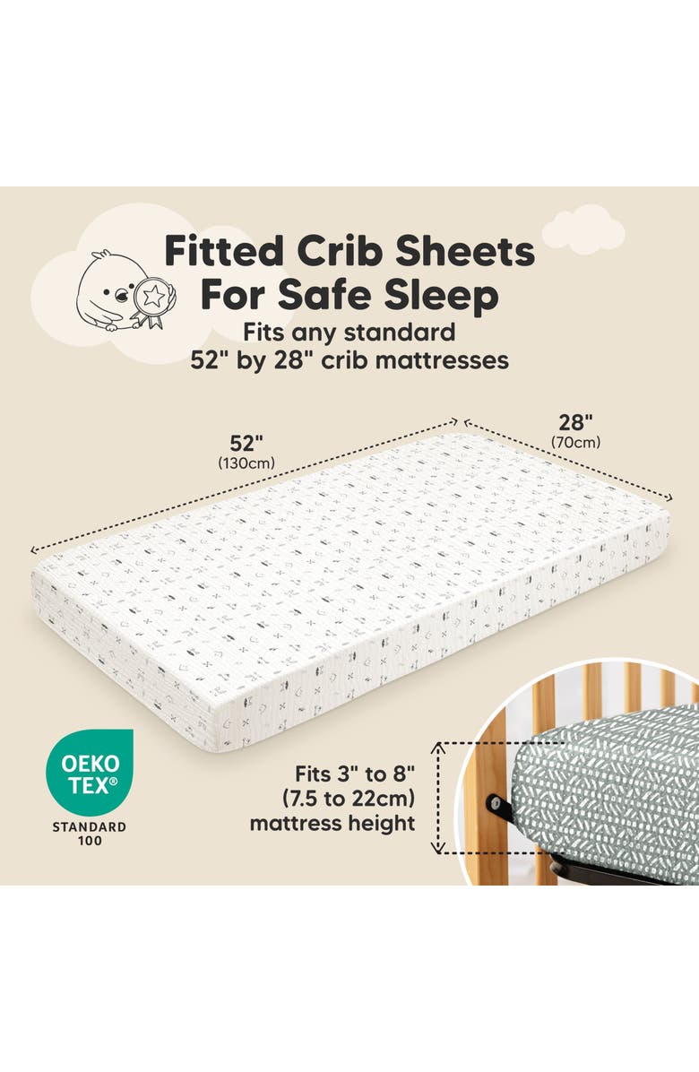 KeaBabies 2-Pack Lyra Muslin Crib Sheets, Alternate, color, Nordic