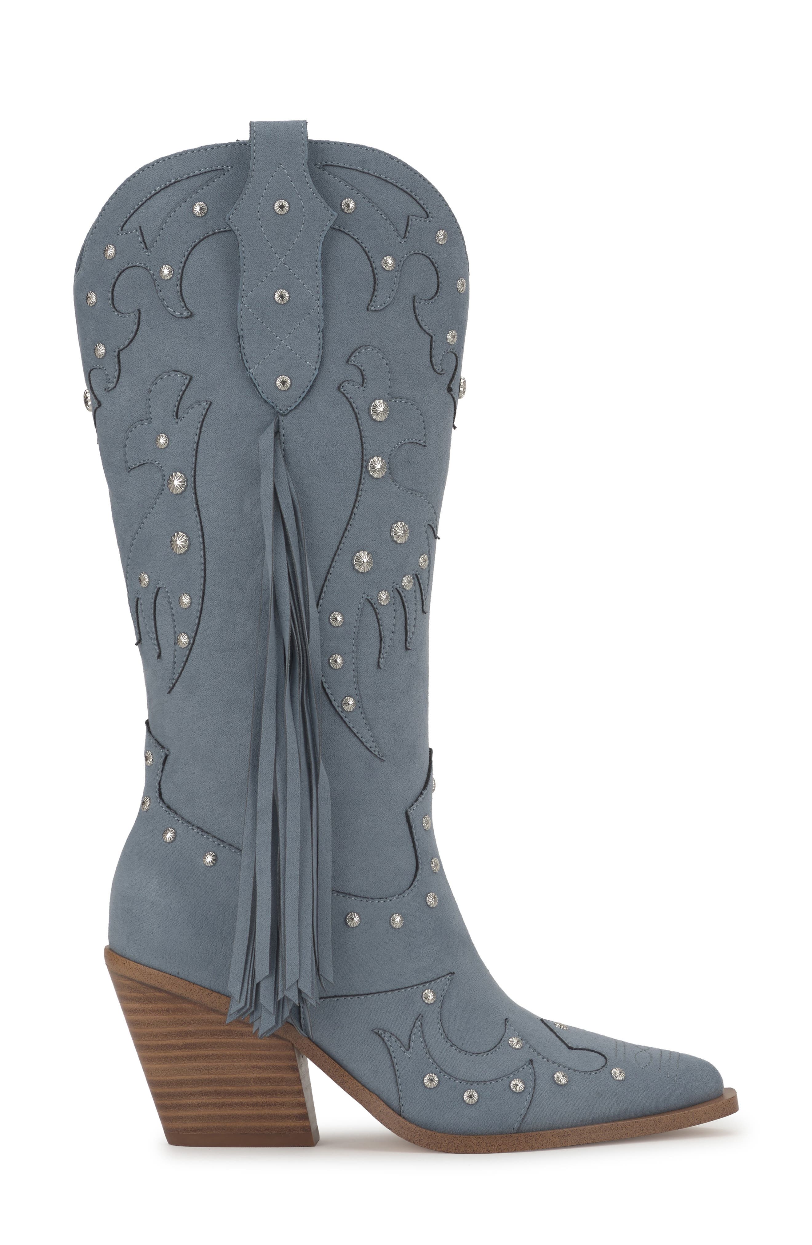 Piarin Pointed Toe Western Boot, Alternate, color, ASH BLUE