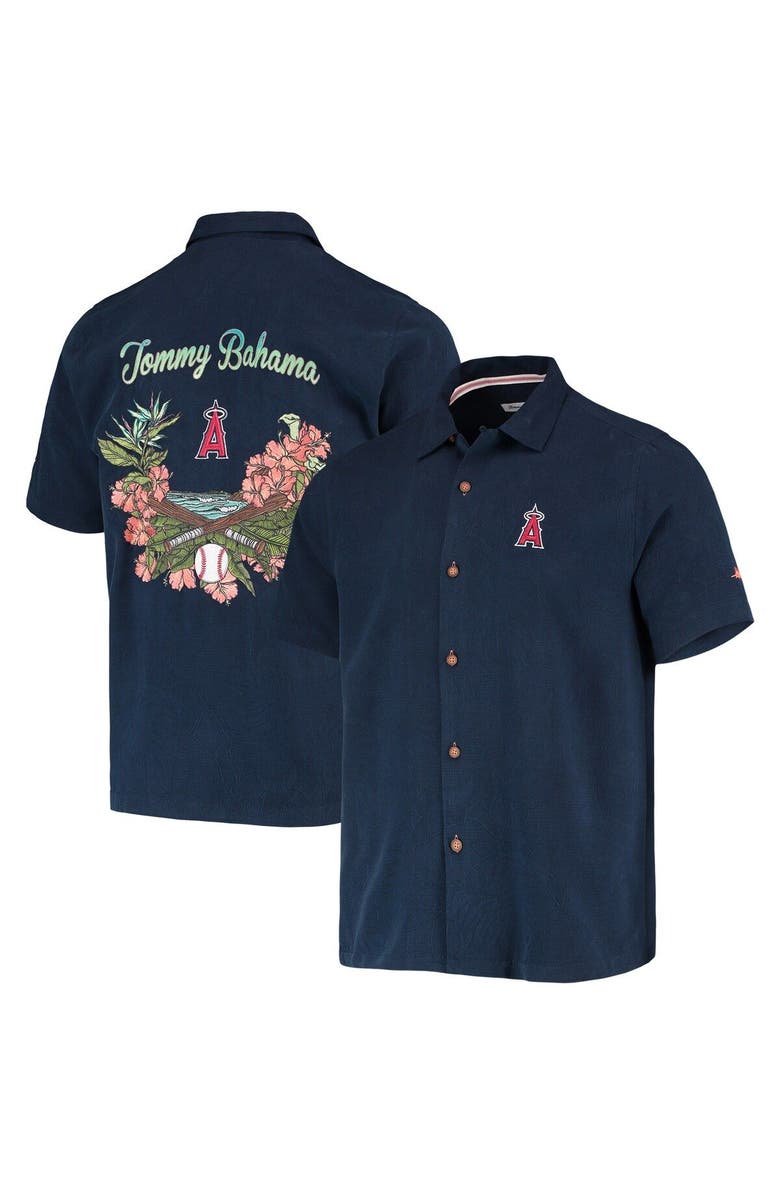 Tommy Bahama Men's Tommy Bahama Navy Los Angeles Angels Baseball Bay Button-Up Shirt, Alternate, color, 