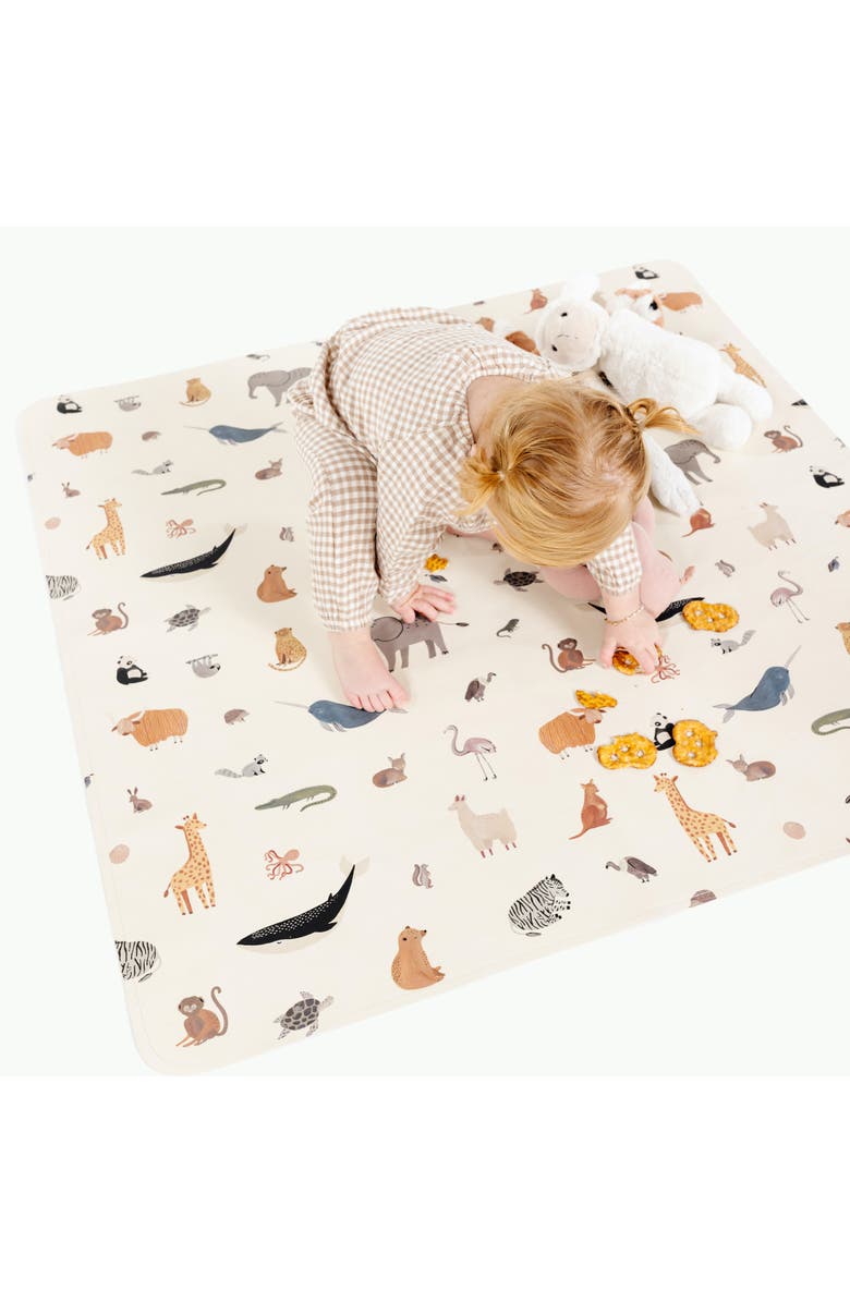 GATHRE Animal Print Water Resistant Highchair Mat, Alternate, color, 