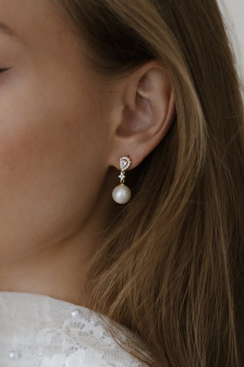 Untamed Petals Melody Pearl Drop Earrings In Gold