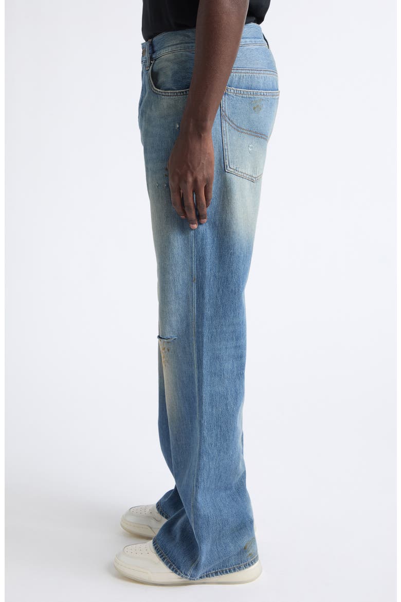 Slash Ripped Knee Bootcut Jeans, Alternate, color, DESERT SKY