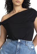 ELOQUII Asym Twist Sleeve Top