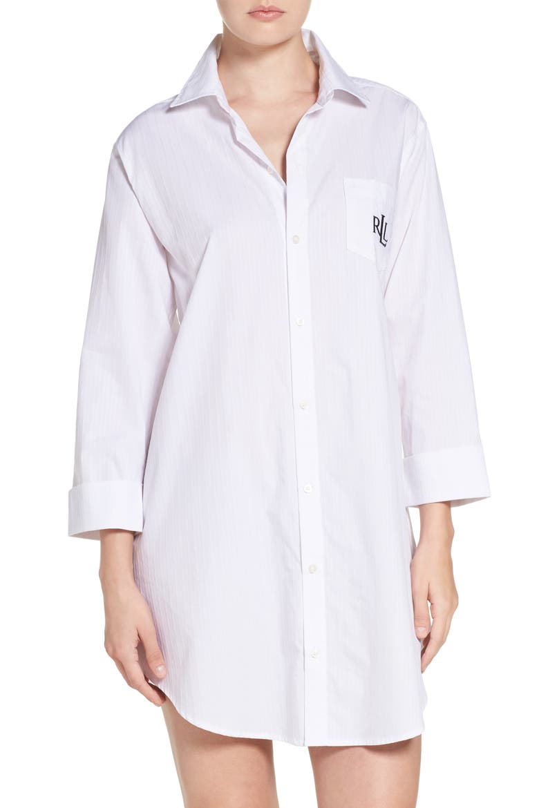 His Sleep Shirt, Main, color, WHITE