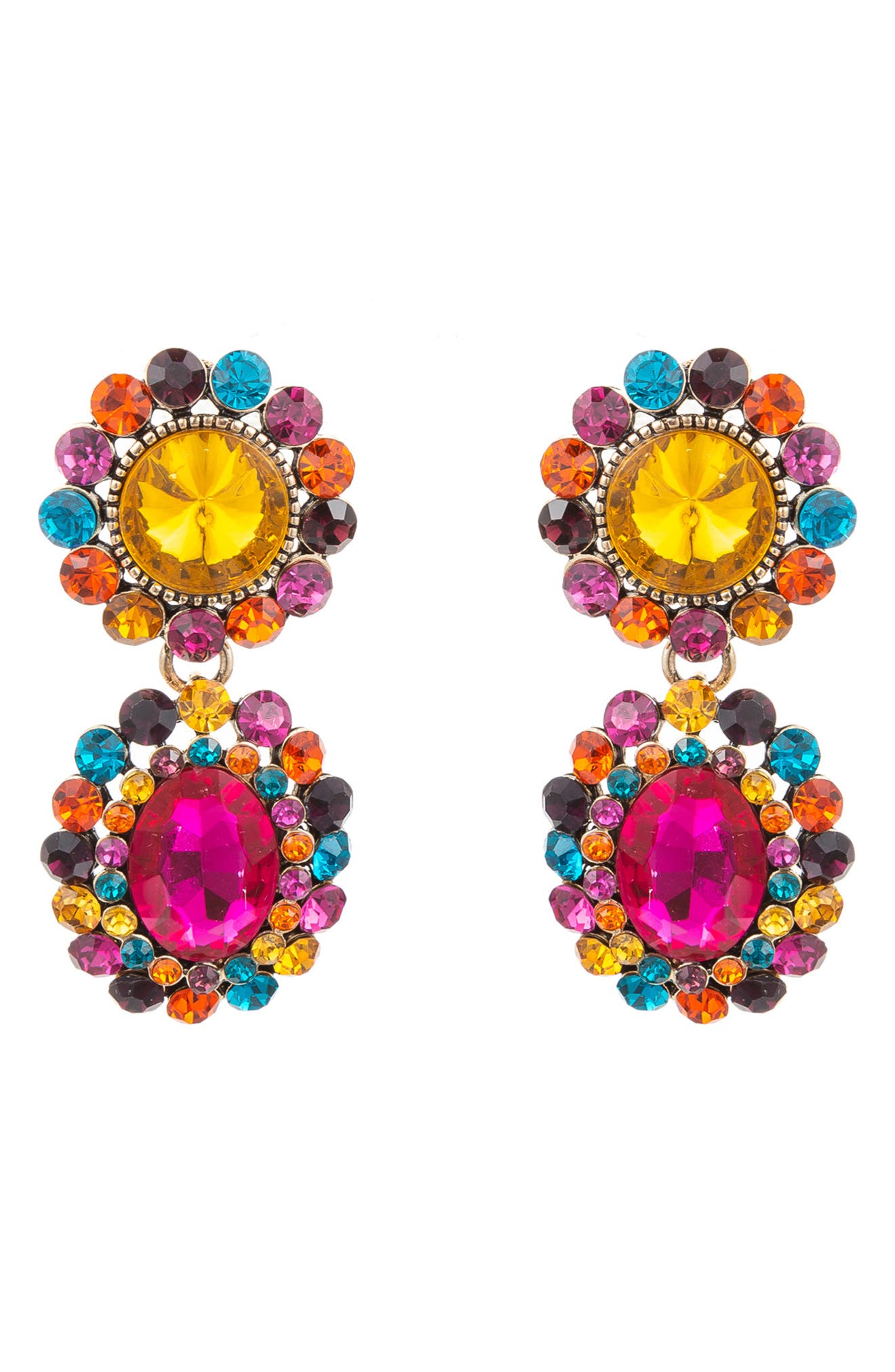EYE CANDY LOS ANGELES Cascade Crystal Double Drop Earrings