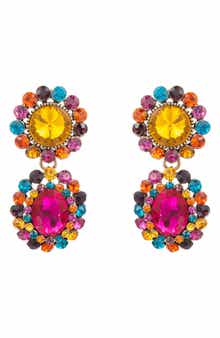 EYE CANDY LOS ANGELES Cascade Crystal Double Drop Earrings