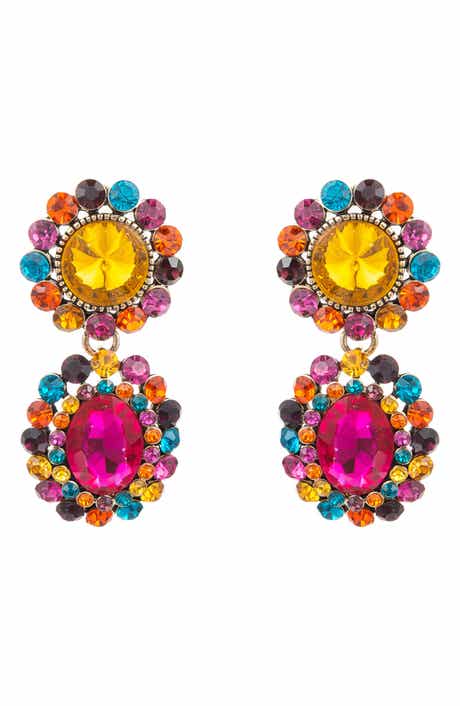 EYE CANDY LOS ANGELES Cascade Crystal Double Drop Earrings