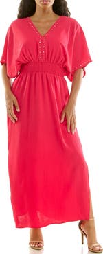 Nina Leonard Crystal Maxi Dress