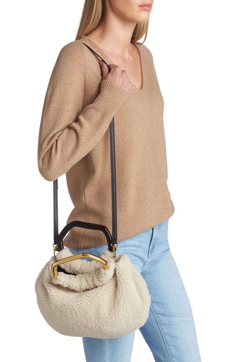 STAUD Camille Genuine Shearling Crossbody Bag, Alternate, color,