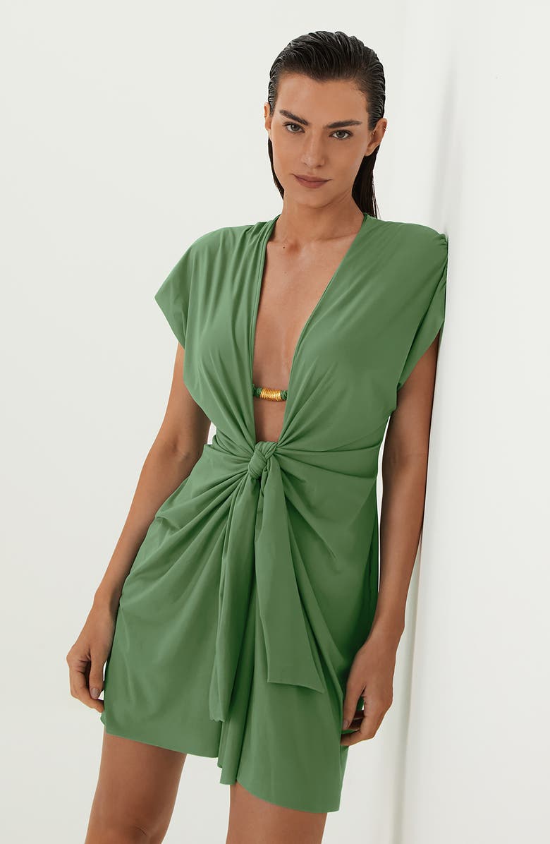 ViX Paula Hermanny Sasha Cover-Up Dress, Alternate, color, Green