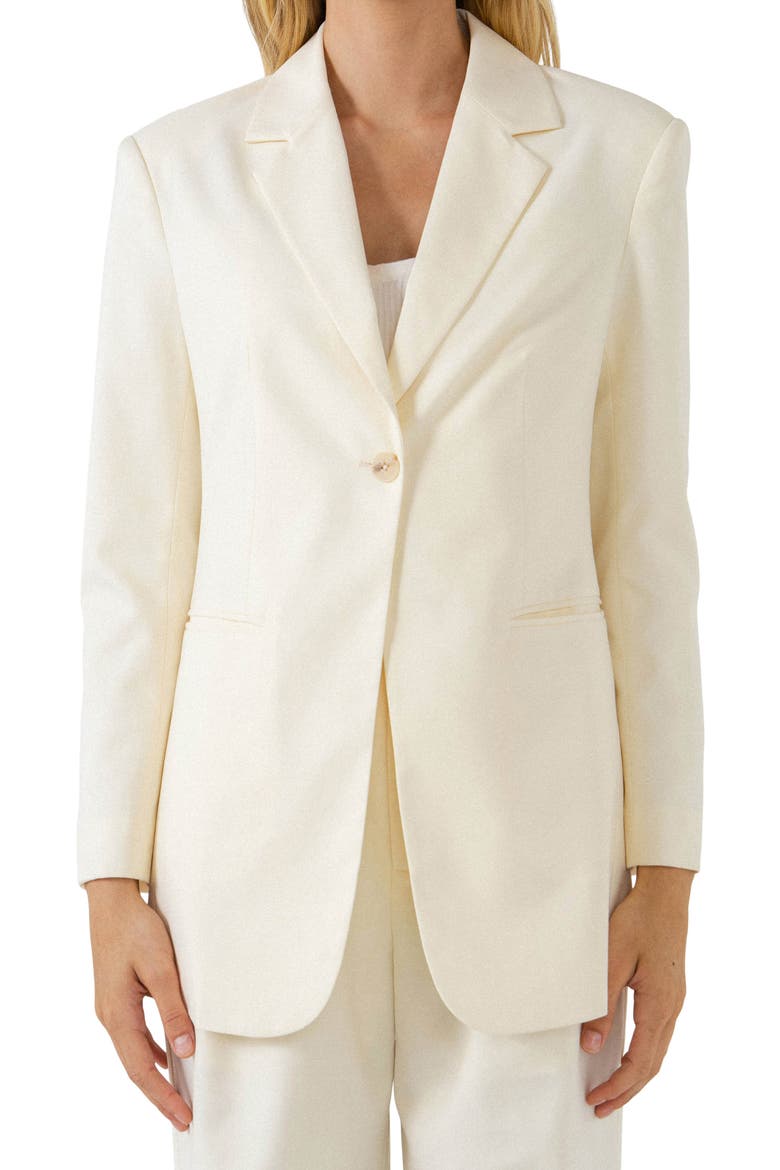 Oversize Single Breasted Blazer, Alternate, color, IVORY