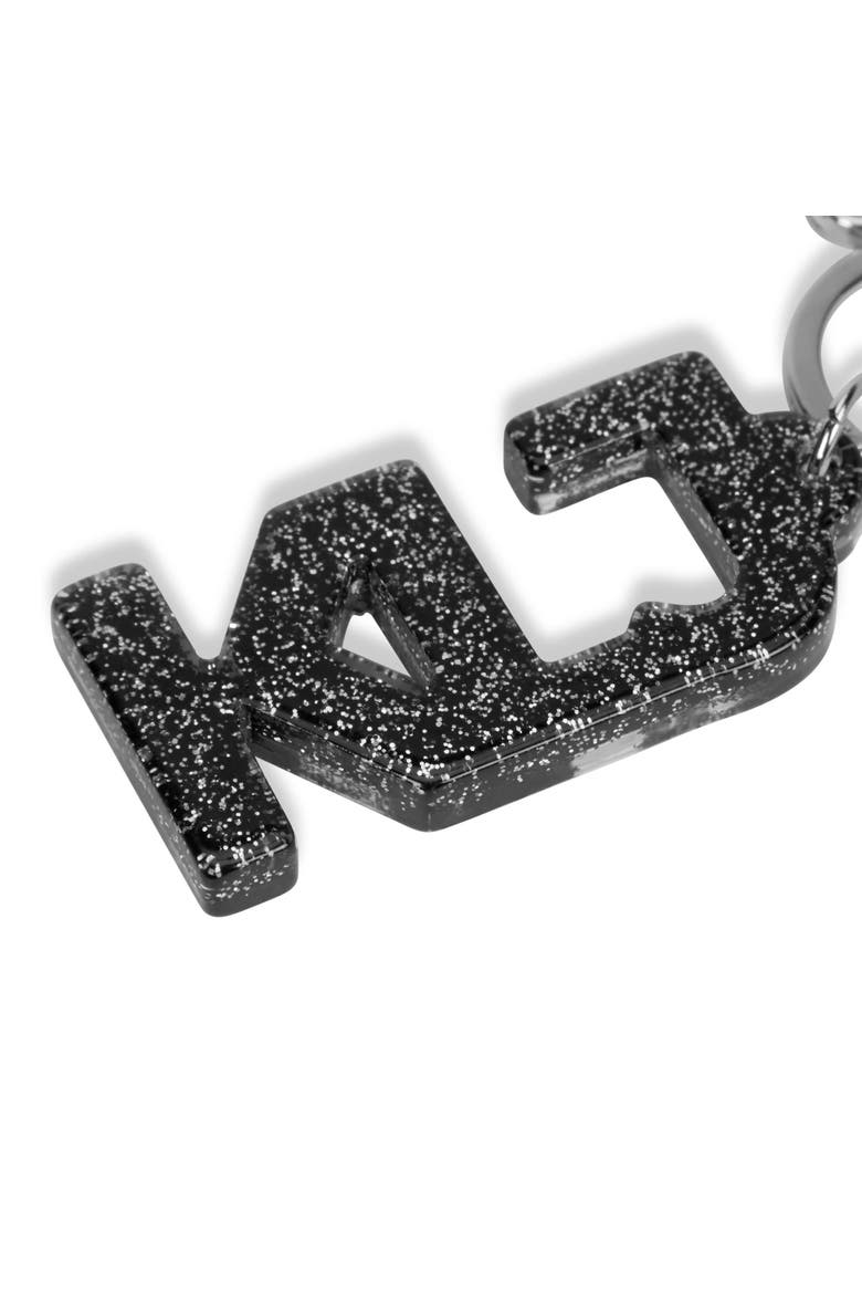 Glitter Monogram Keychain, Alternate, color, Glitter Black