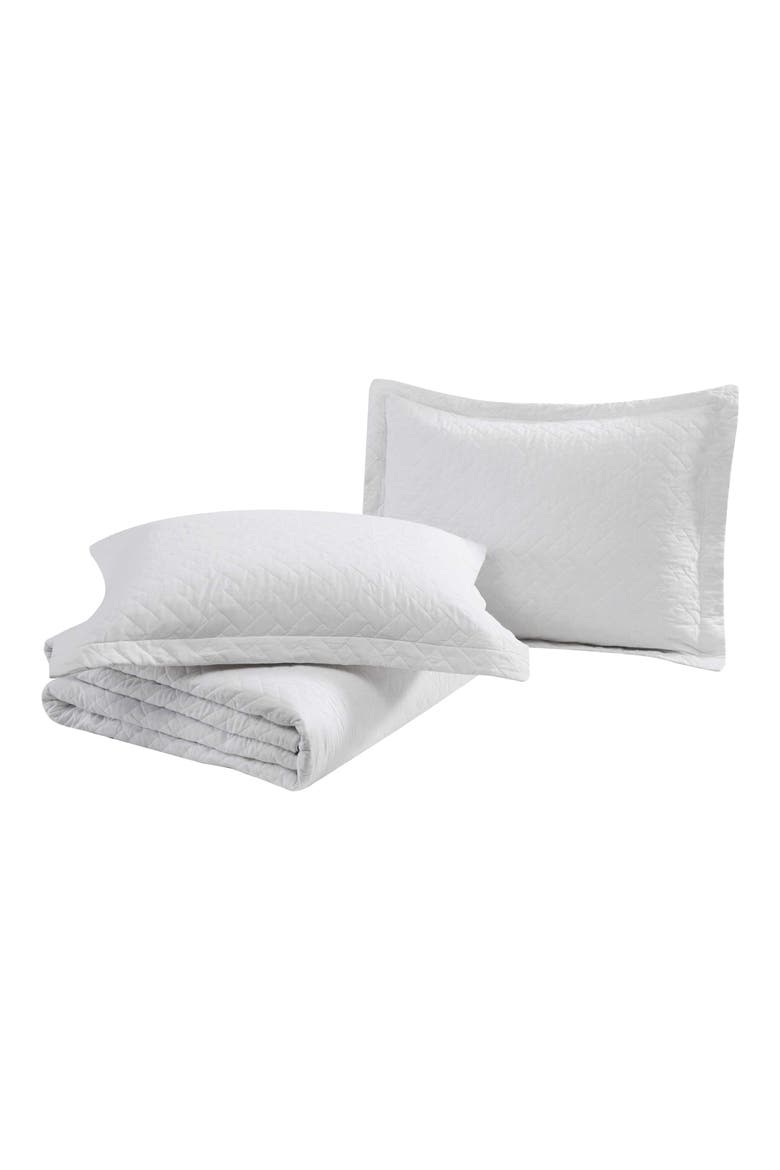 Solid Cotton Quilt & Sham Set, Main, color, WHITE