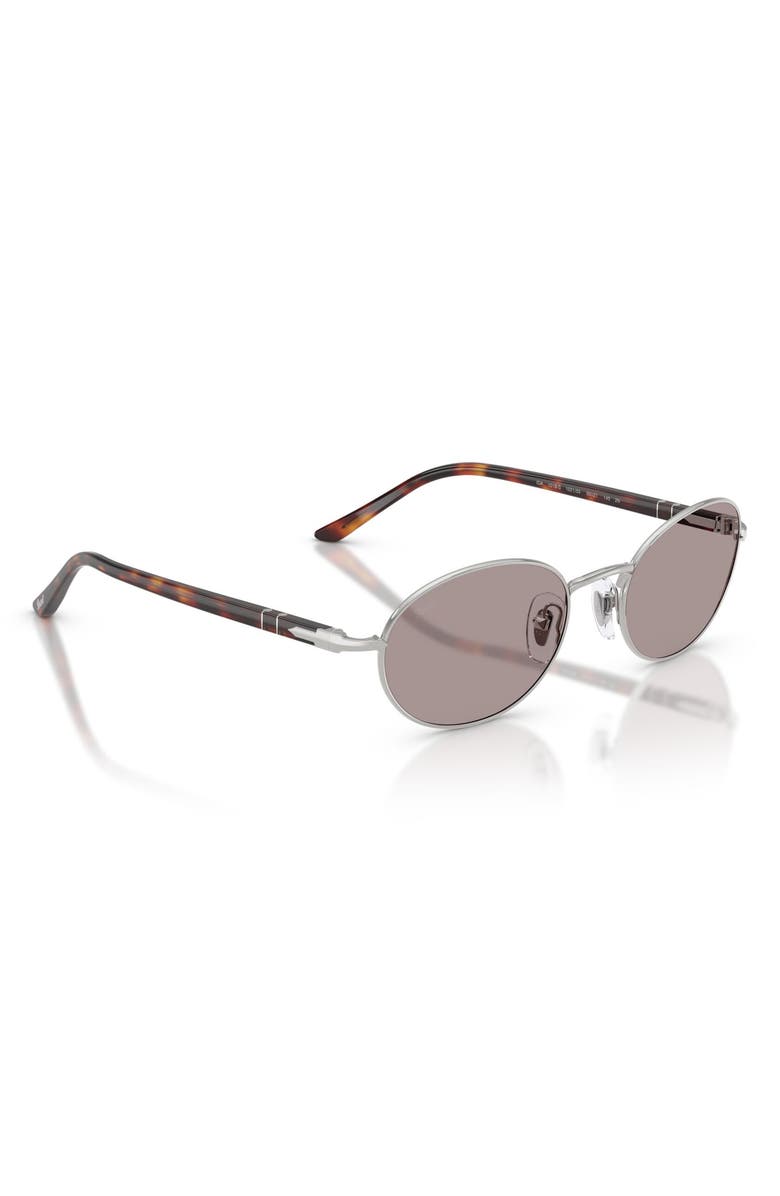 Persol 52mm Oval Sunglasses, Alternate, color, Silver / Violet