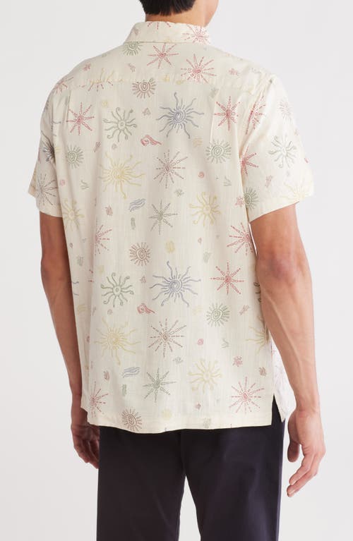 Lucky Brand Slub Plya Short Sleeve Button-up Shirt In Natural Multi
