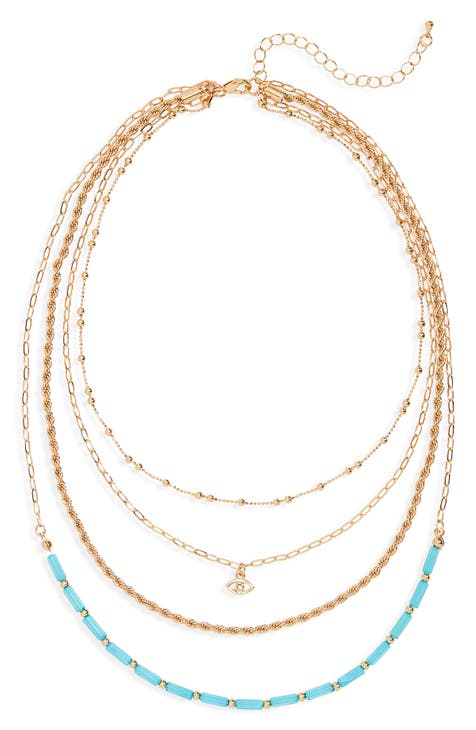 Icon Charm Beaded Layered Necklace