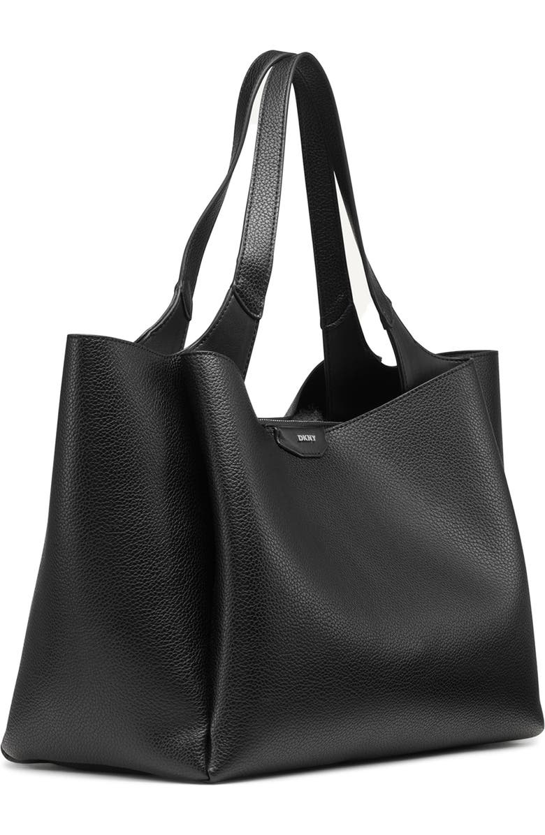 DKNY Willa Pebbled Tote Bag, Alternate, color, Black/ Silver