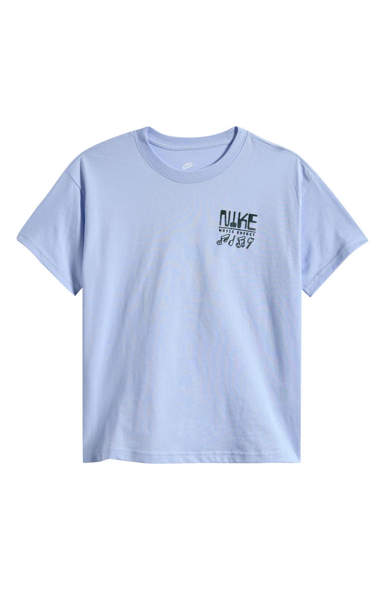 Nike Kids' Max90 Swoosh Sounds Graphic T-Shirt, Main, color, Hydrogen Blue