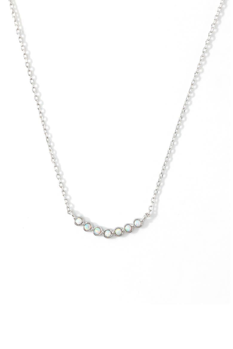 Opal Arc Necklace, Main, color, Silver