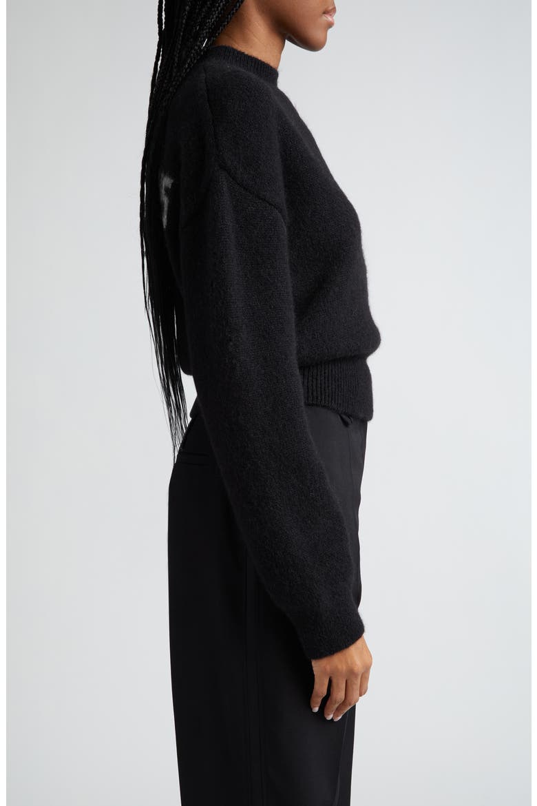La Maille Logo Jacquard Alpaca & Merino Wool Blend Sweater, Alternate, color, BLACK
