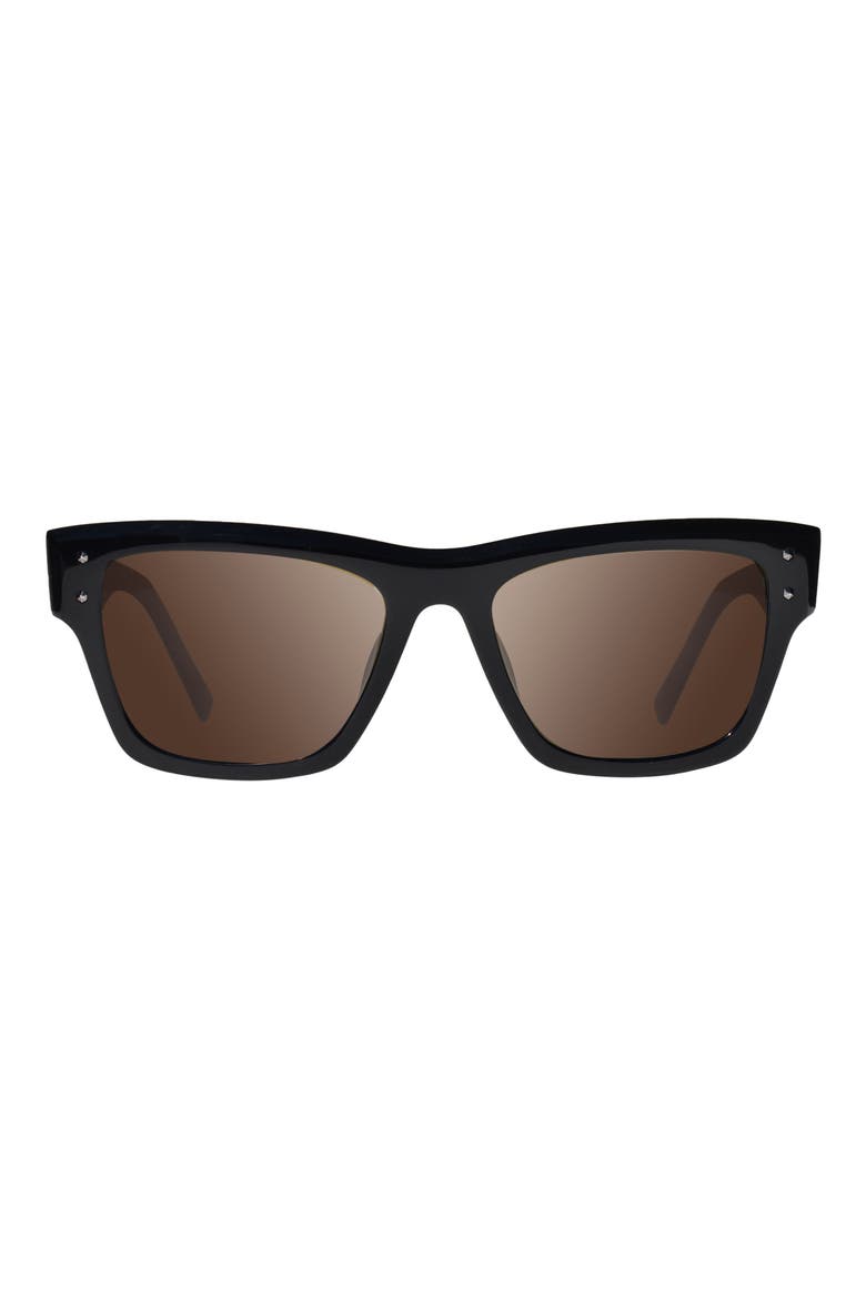 Indigo Polarized Square Sunglasses, Main, color, BLACK