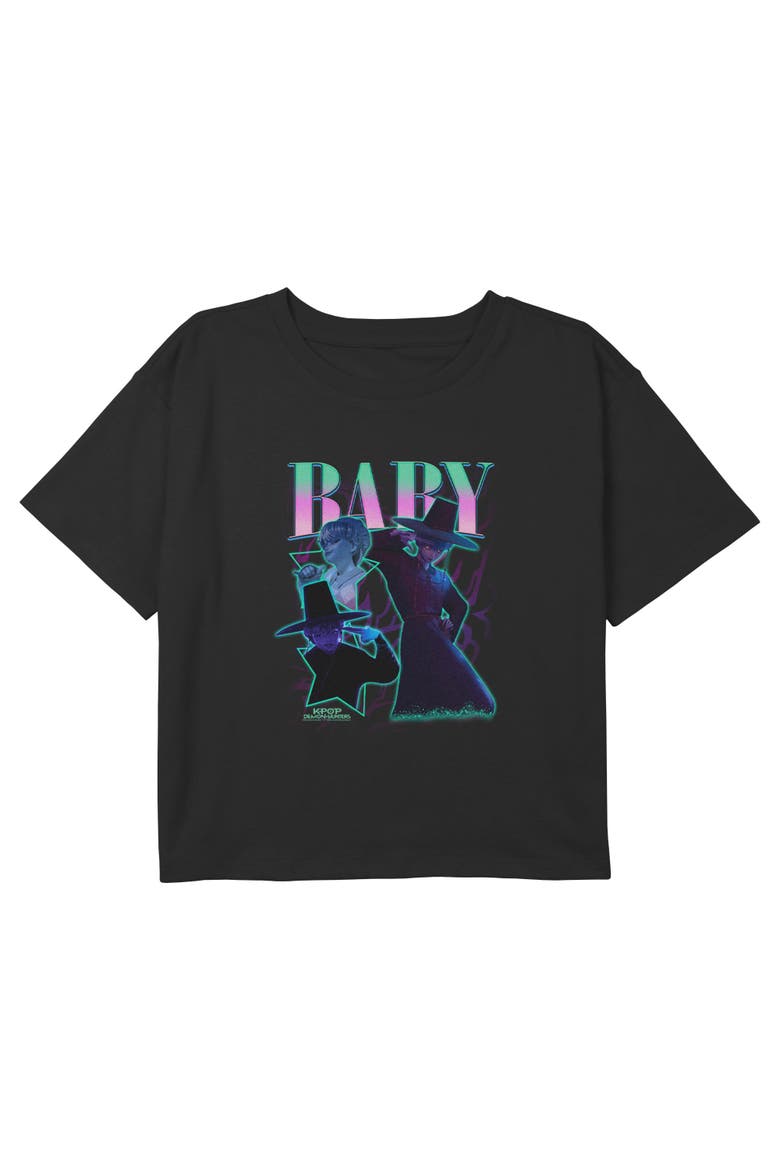Girl's KPop Demon Hunters Idol Baby Collage  Graphic T-Shirt, Main, color, Black