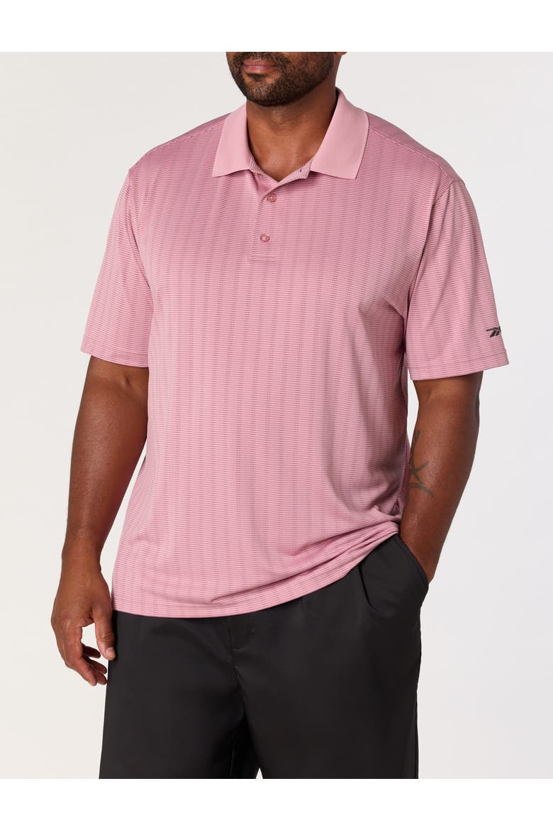 Big & Tall Performance Striped Polo Shirt V2, Main, color, DUSTY ROSE