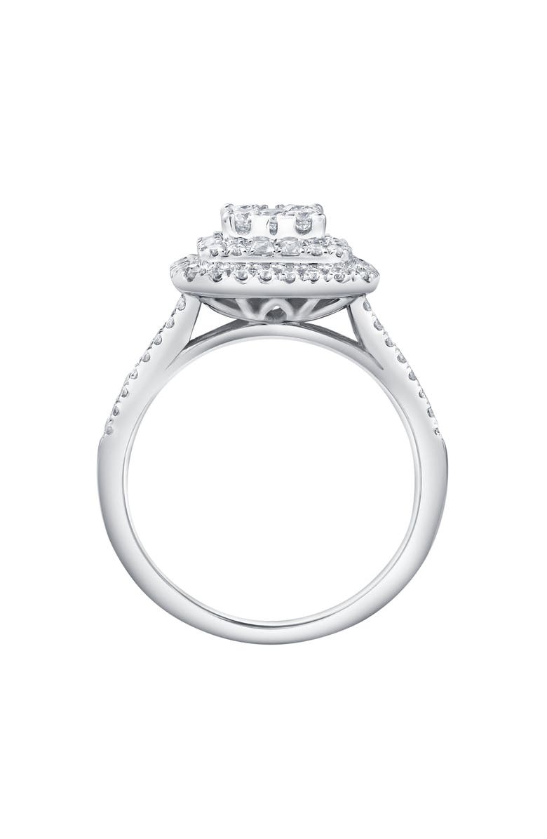 LuvMyJewelry Caelisse 1.25 Ct 14K Gold Cushion Halo Diamond Ring, Alternate, color, 14K White Gold