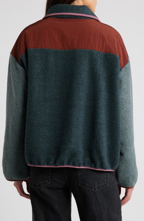 Sessun Sessùn Portomarin Fleece Colorblock Pullover In Malachite