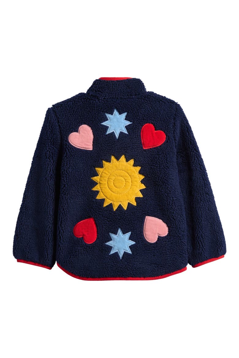 Kids' Eden Appliqué Textured Fleece Jacket, Alternate, color, CELESTIAL APPLIQUE SHAPES