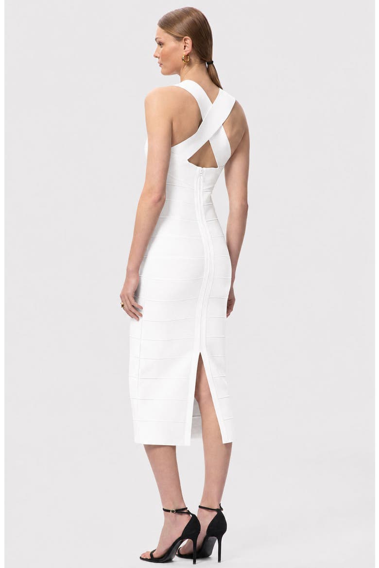 The Sandra Midi Bandage Dress, Alternate, color, ALABASTER