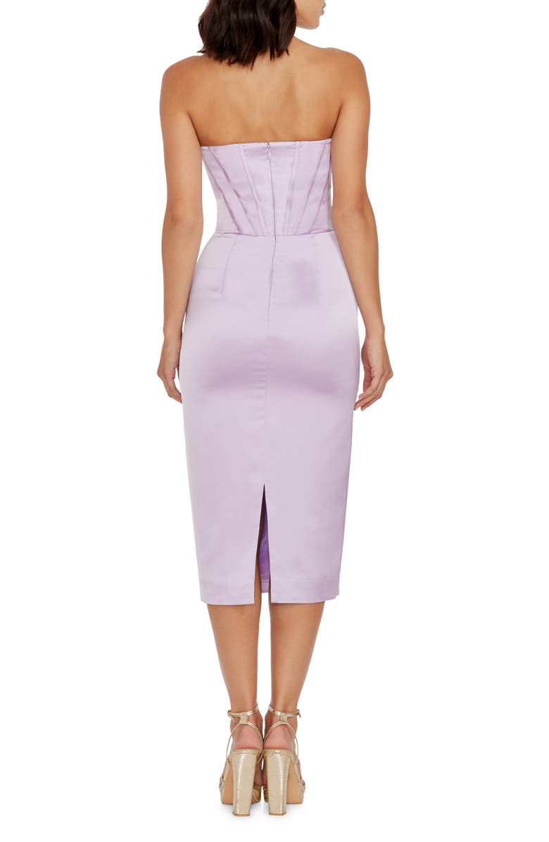 Dress the Population Cosette Strapless Satin Corset Cocktail Dress, Alternate, color, Lilac